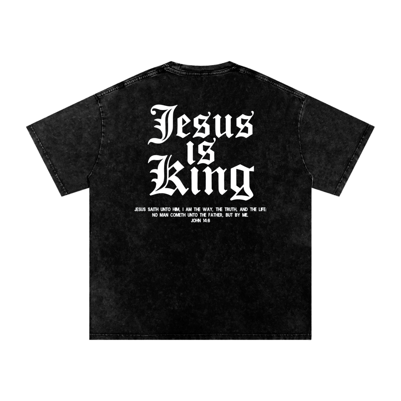 JESUS IS KING👑 Acid Wash Oversized Cotton T-Shirt