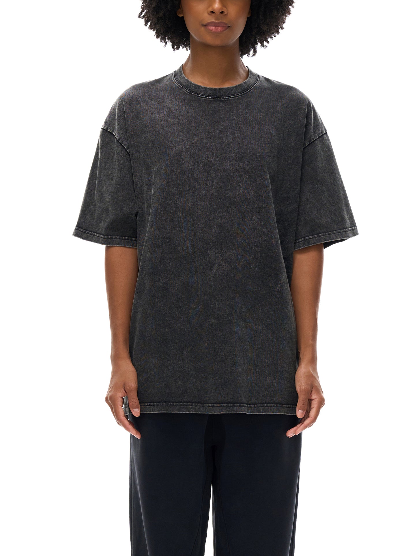 Luc1d Acid Wash Baggy Oversized T-Shirt (Black)