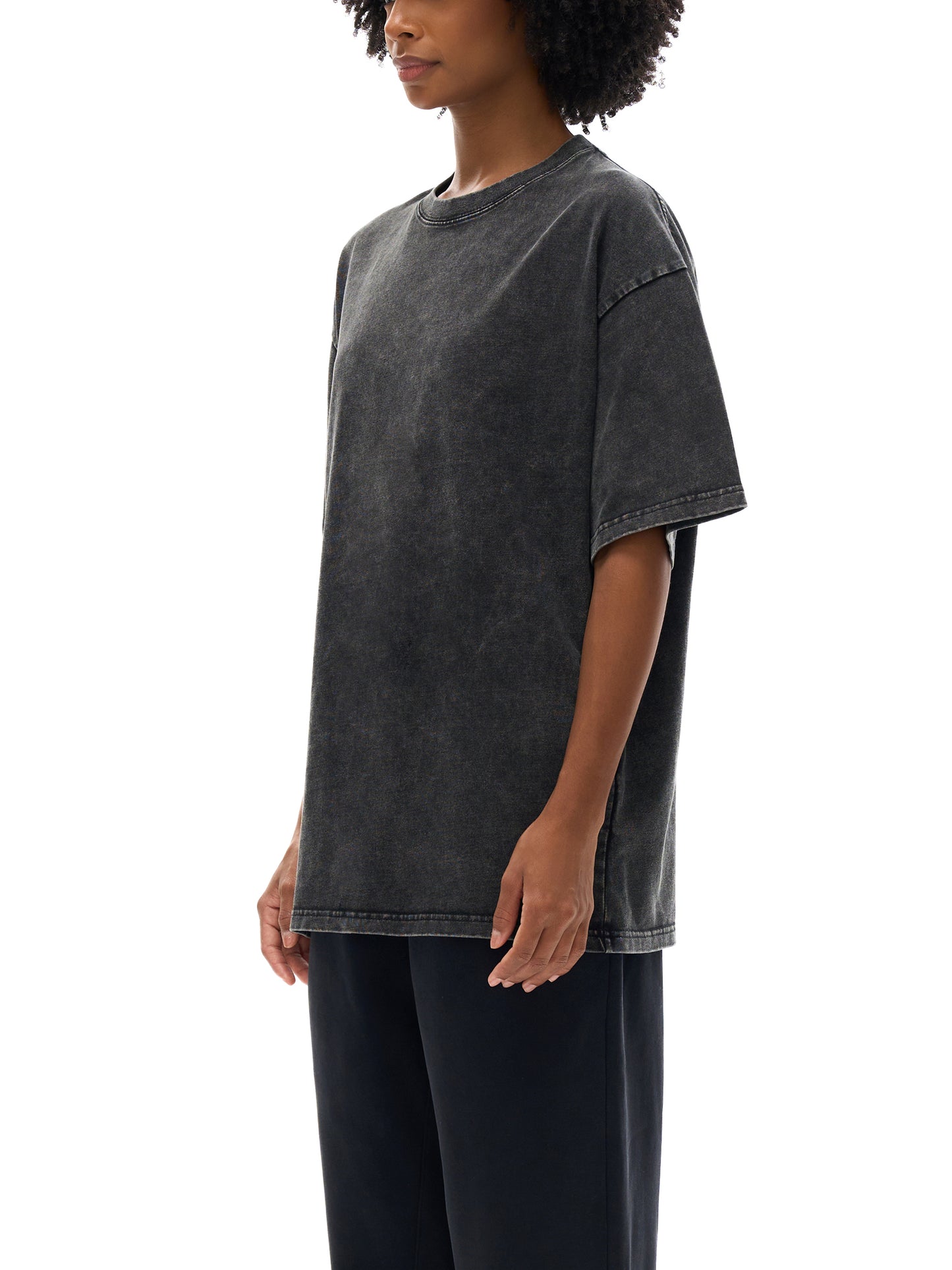 Luc1d Acid Wash Baggy Oversized T-Shirt (Black)