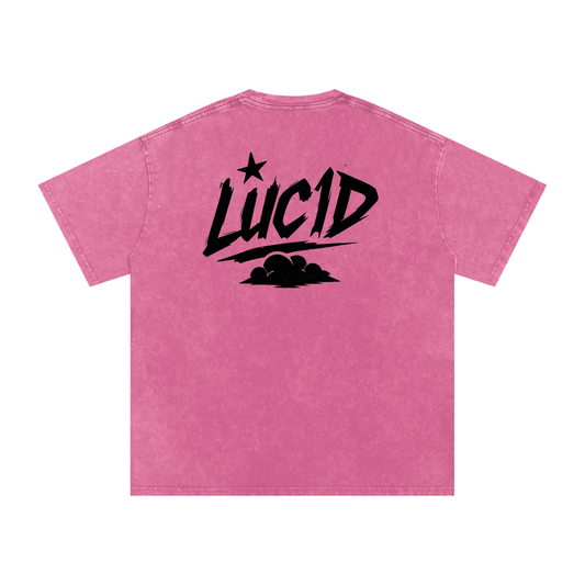 Luc1d Acid Wash Baggy Oversize T-Shirt (Pink)