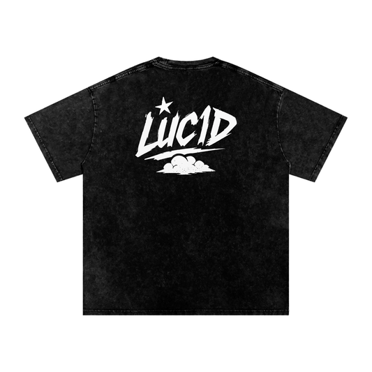 Luc1d Acid Wash Baggy Oversized T-Shirt (Black)