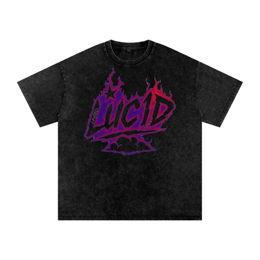 ⚠️LIMITED⚠️ Luc1d Acid Wash Baggy Oversized T-Shirt (Black)