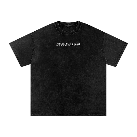 JESUS IS KING👑 Acid Wash Oversized Cotton T-Shirt